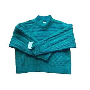 Abercrombie & Fitch Women's Green and Blue Jumper. Sz M